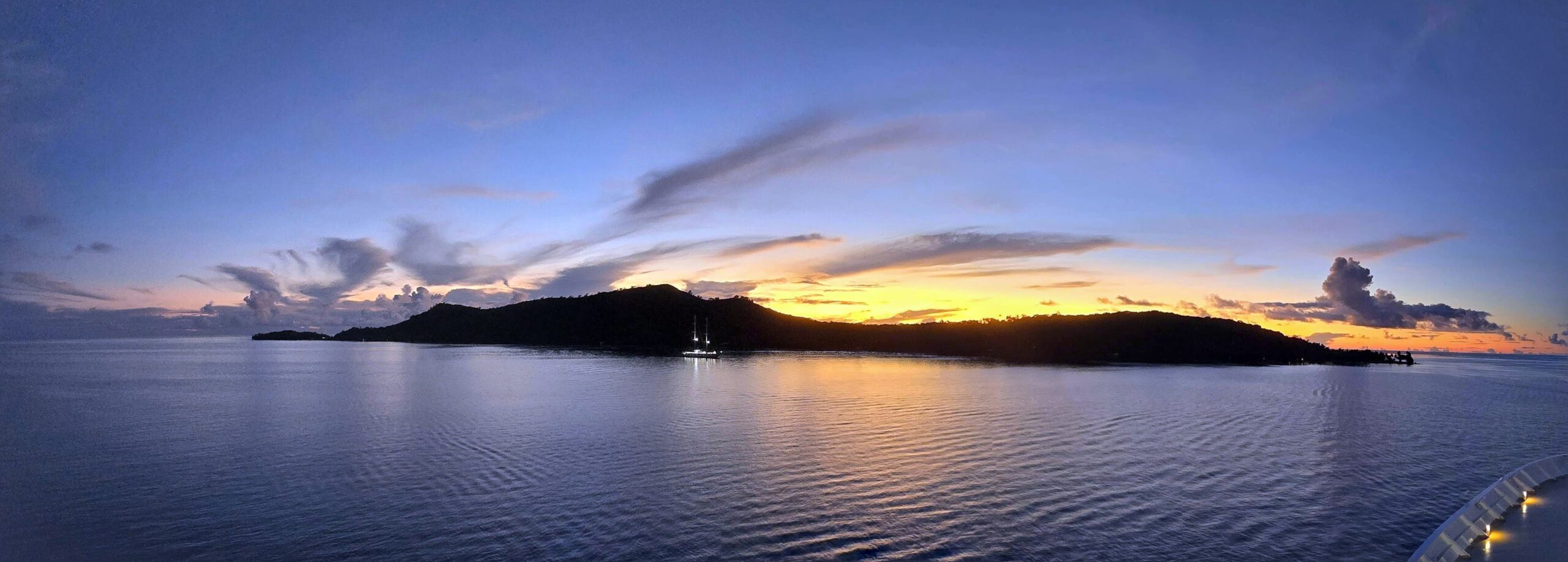 Bora Bora Sunset from the deck of a cruise ship